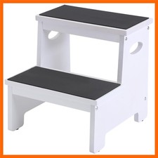 Kids Step Stool White Stepping Stool 2 Step Stools for Toddlers Bathroom Kitc...