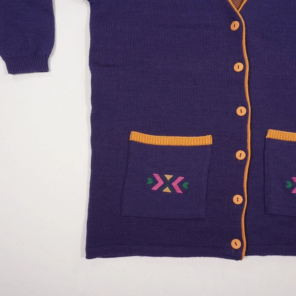 ROLOFS LINEA DONNA Damen Strickjacke Gr. XL lila Langarm Feinstrick V-Ausschnitt - Bild 3 von 4