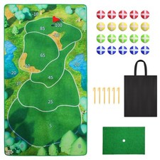 Kids Chipping Golf Game Training Mat Set Backyard Indoor Outdoor Play Equipment
