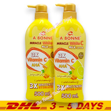 Pack2 A Bonne Miracle White C Milk Lotion Extra VitaminC And AHA Whitening 500ml