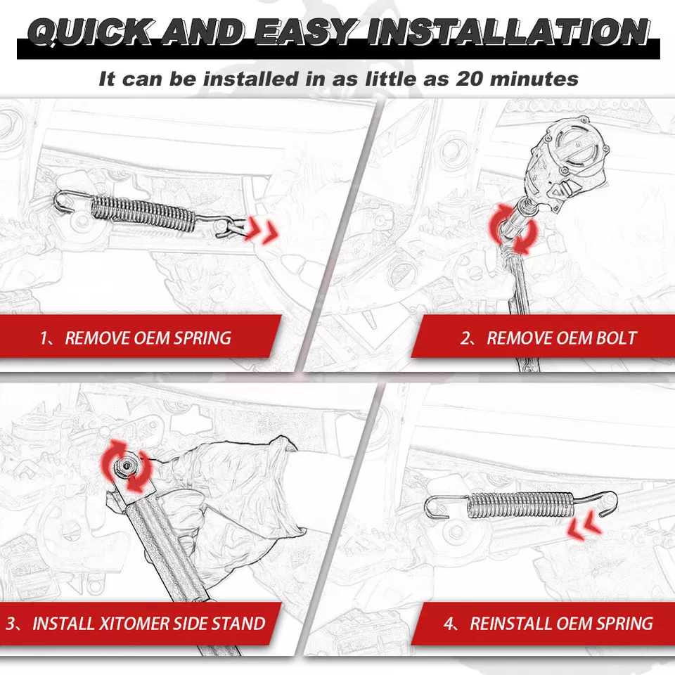 Motorcycle Kickstand Side Stand Fit For Honda CRF50F 2013-2025 - Image 3 of 4
