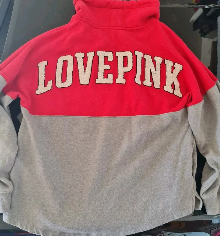 victoria-secret-vs varsity cowl love colorblock sweatshirt