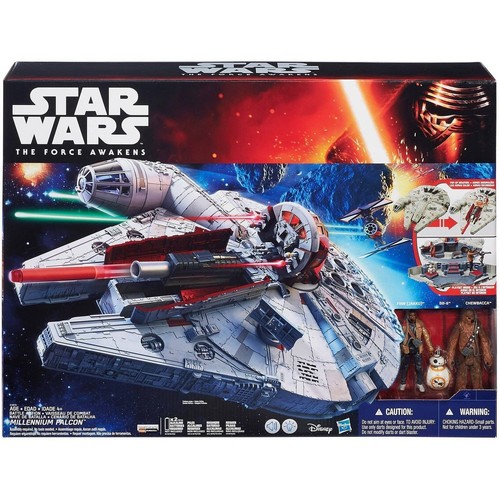 Star Wars Millennium Falcon Hasbro NERF Battle Action BB8 Chewbacca Finn Figures - Picture 3 of 3