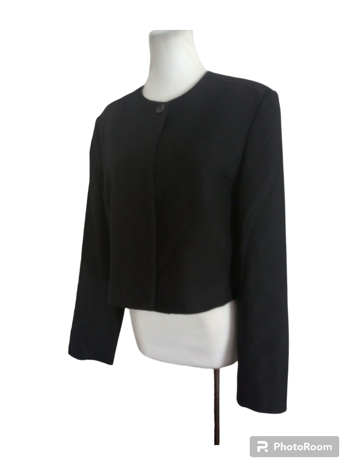 Pendleton Black Cropped Virgin Wool  Round Neck B… - image 1