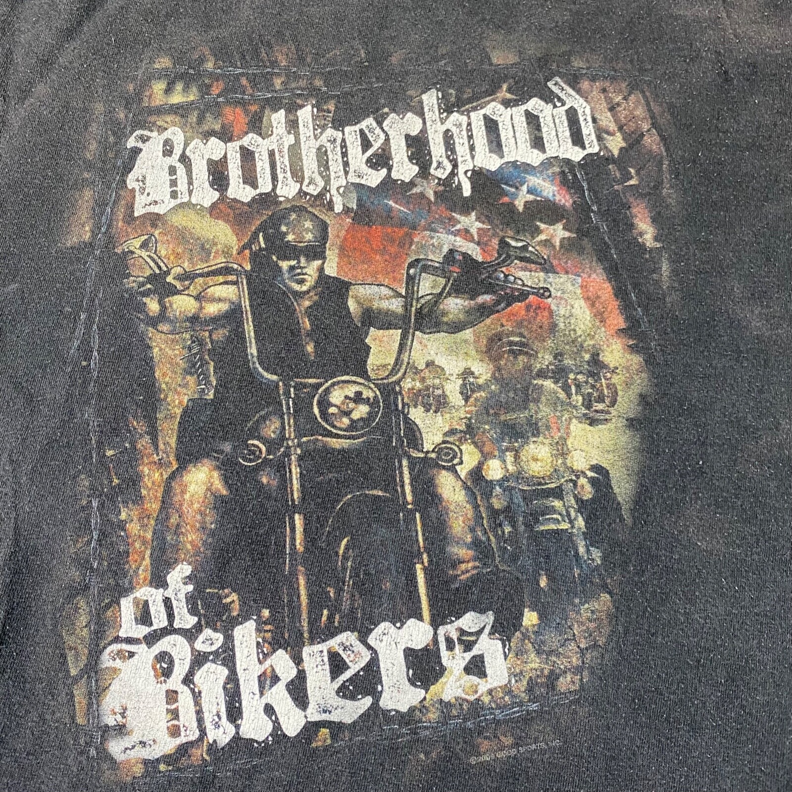 T shirt Brotherhood of Bikers pony fusto pelle pelle calda Med nera