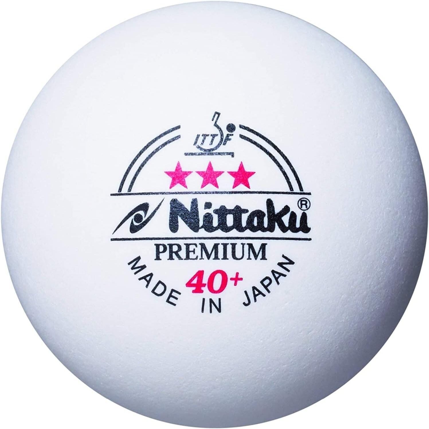 Japan Nittaku 3pieces 3-star Premium 40 Table Tennis Balls Plastic