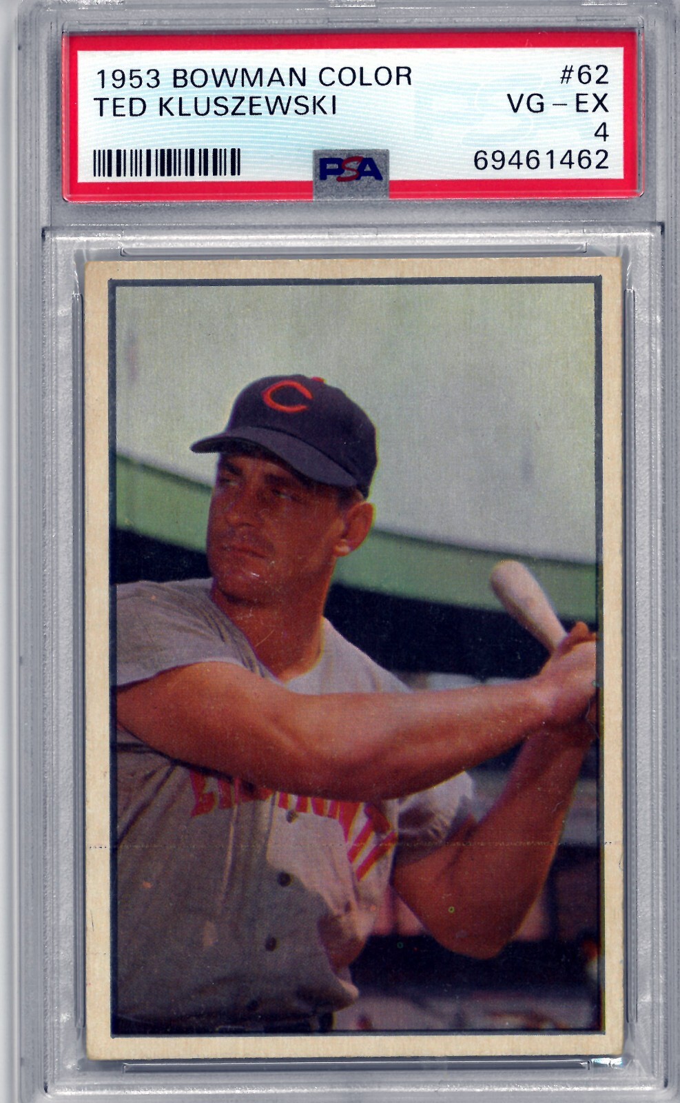 Ted Kluszewski 1953 Bowman Color Baseball Card #62- PSA Graded 4 VG-EX
