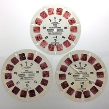 Vintage 1962 Flintstones Hanna Barbara Set 3 View Master Stereo Slide Reel Q651