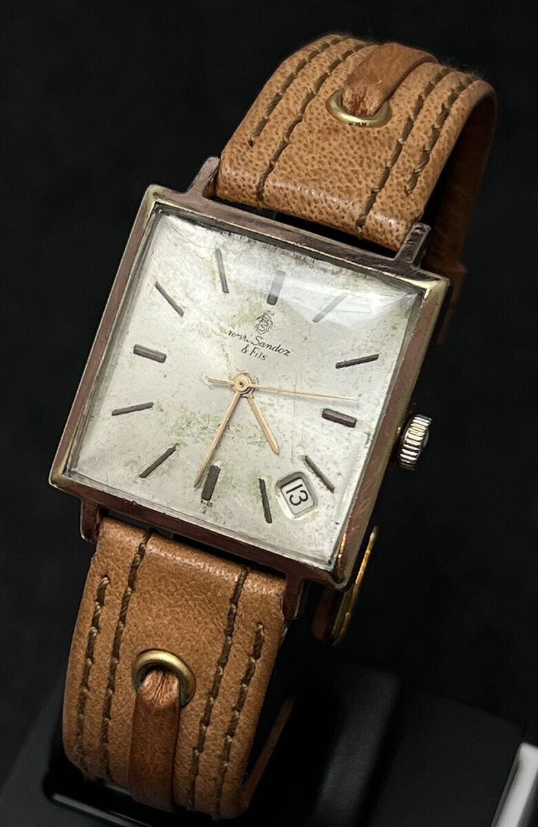 Vintage HENRI SANDOZ Tank Men's 35mm Swiss Mechanical Watch Vintage HENRI SANDOZ Tank Men's 35mm Swiss Mechanical Watch