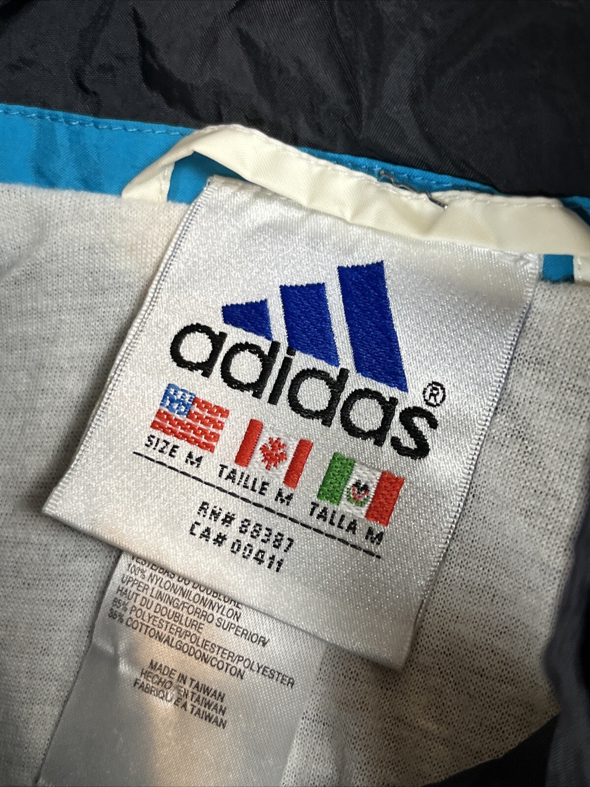 VINTAGE Adidas Tracksuit Mens Medium Blue White WarmUp Zip Pants Jacket Set Y2K image 6