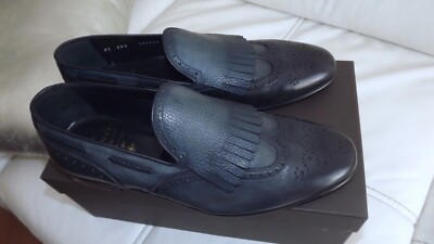 NEIL BARRETT HALBSCHUHE NEU ECHTLEDER 380,00 BLAU KARTELL.41,5-7,5 SH-9064