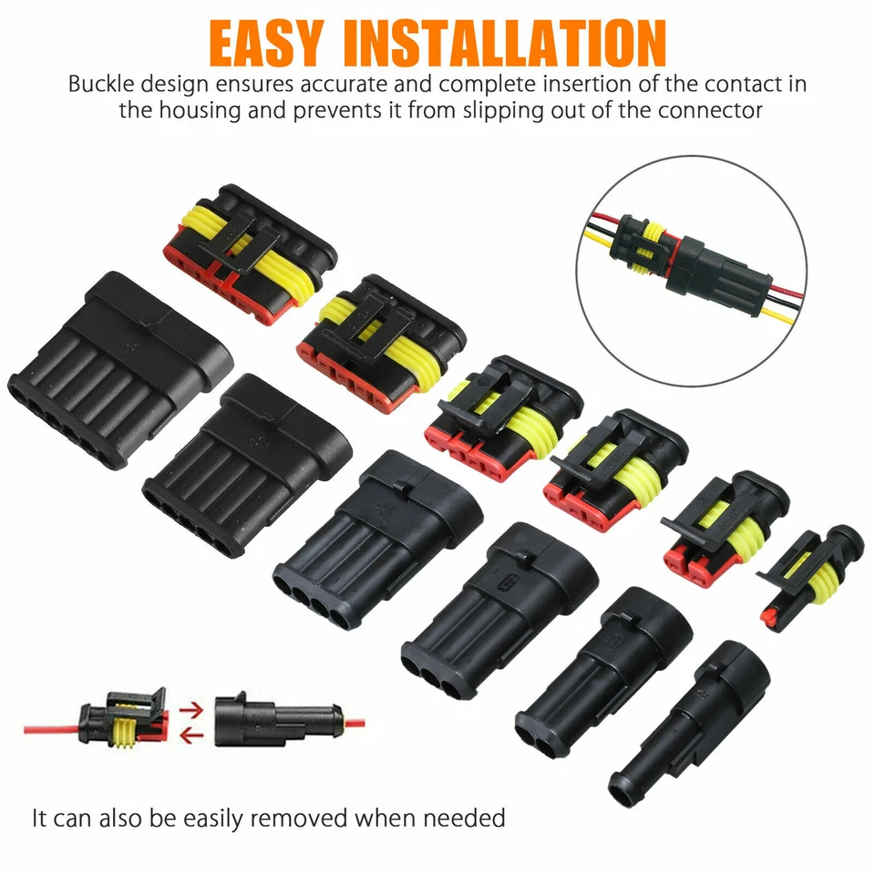 708Pcs Car Waterproof Electrical Wire Connector Plug Terminals Kits 1/2/3/4 Pin - Image 4 of 4