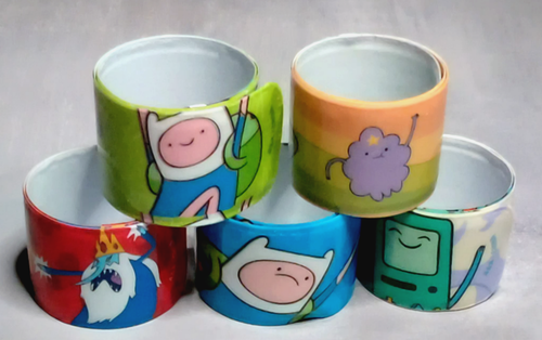 ADVENTURE TIME Slap Snap Bracelet Lot ~ 9" FINN / BMO / LUMPY SPACE PRINCESS - Picture 2 of 2