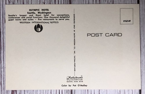 Seattle WA- Washington, Olympic Hotel, Outside View, Vintage Chrome Postcard - Picture 2 of 2