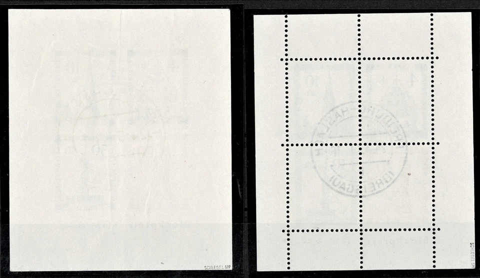 Germany 1949 Baden Mi Block 1( A+B) Perforate + Imperf with First day CTO Certif - Image 2 of 3