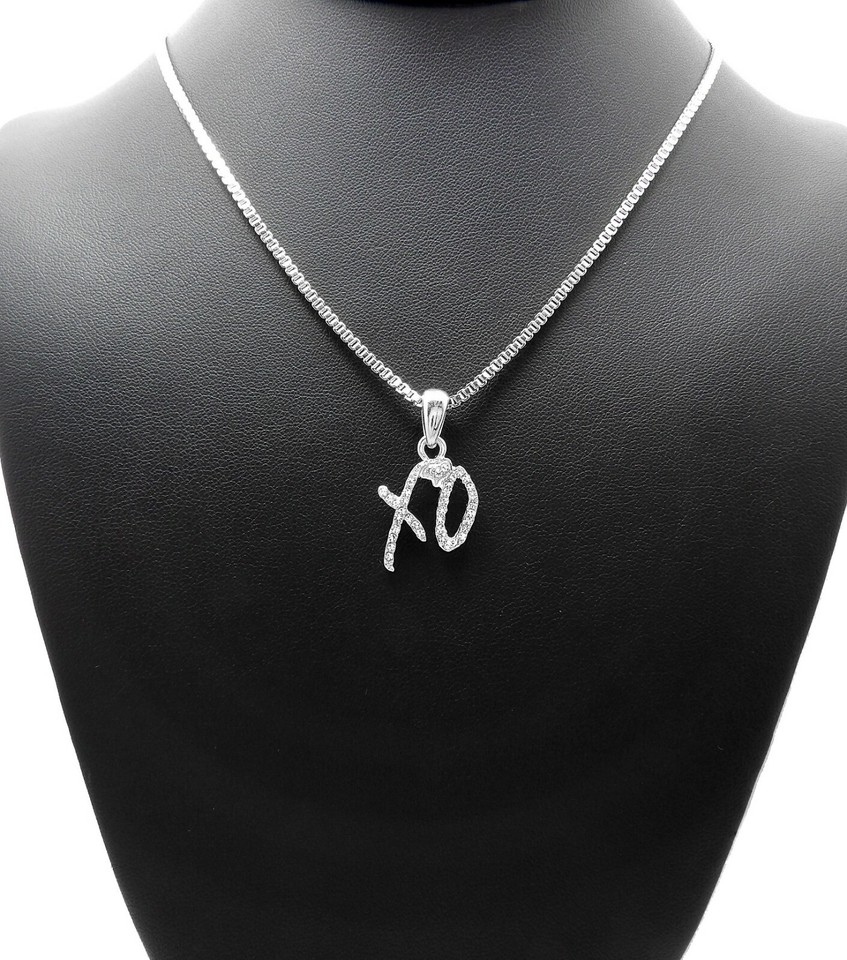 Silver Plated Brass Iced Cubic Zirconia XO Gang & Box Cuban Rope Chain ...