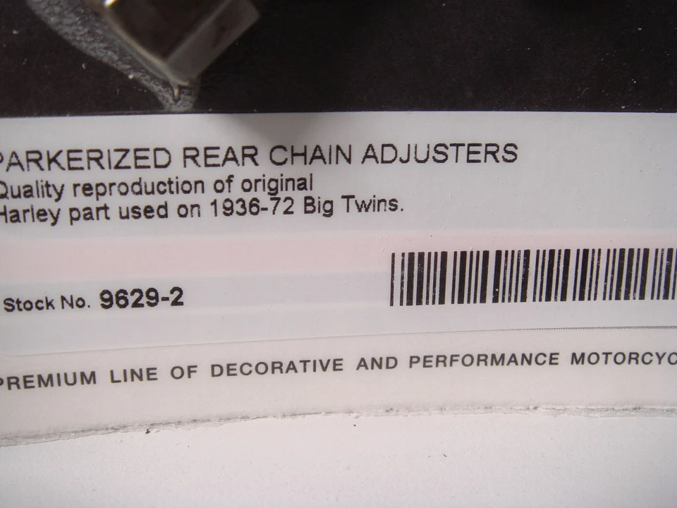 Harley 2 Rear Chain Adjusters Big Twins '36-1972 Hex Parkerized Colony 9629-2 T8 - Image 3 of 4