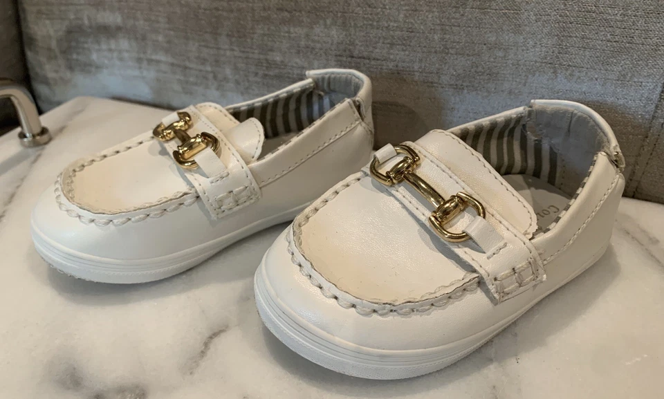 Mocasín Cole Haan bebé/niño pequeño oro blanco caballo talla 4 Foto 3 de 4