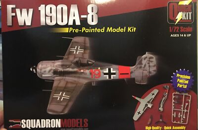 #ad Squadron FW190A 8 Pre Painted Quick Kit 1 72 7007 Beginner Friendly $10.70