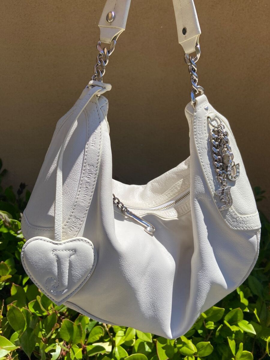 RARE VINTAGE Y2K Original Juicy Couture White Leather Hobo RARE VINTAGE Y2K Original Juicy Couture White Leather Hobo