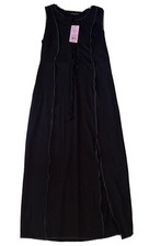 Women's Sleeveless Lace Up Knit Dress Wild Fable Black M New w Tags High Slit