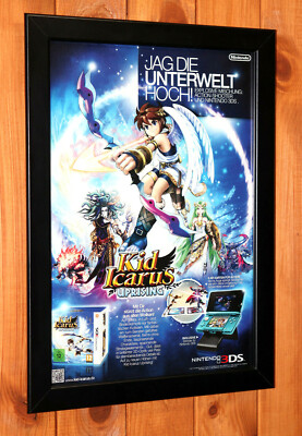 Kid Icarus Uprising Nintendo 3DS promo Small Poster / Ad Page Framed 