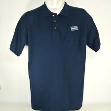 BLOCKBUSTER VIDEO Employee Uniform Polo Shirt Navy Blue Size M Medium NOS NEW