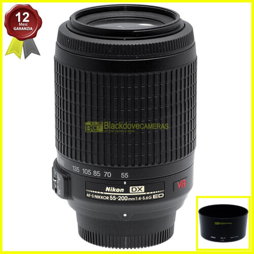 Nikon AF-S Zoom Nikkor 55/200mm f/4-5.6 G ED VR DX. Obiettivo per fotocamere. - Afbeelding 1 van 5