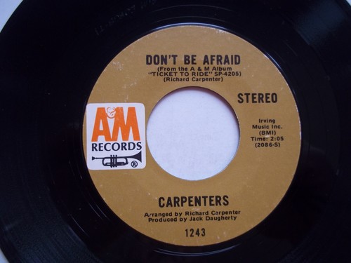 CARPENTERS For All We Know / Don't Be Afraid - 45 RPM 7" Record A&M - Picture 8 of 8