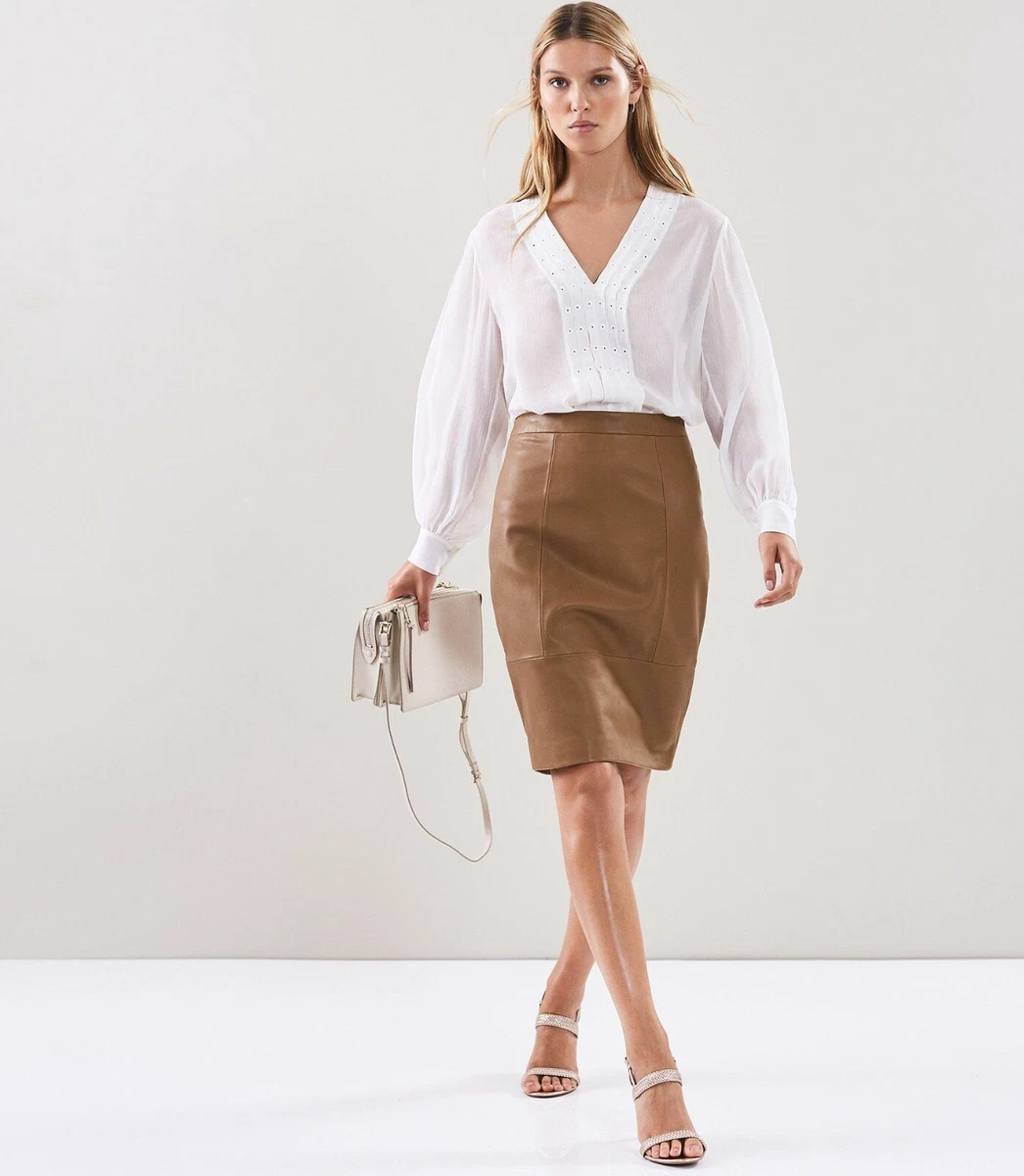 Reiss shop leather skirt