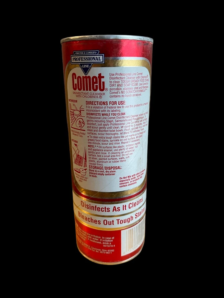 Новый запечатанный 16 унций Comet очиститель очиститель профессиональный красный может реквизит дисплей винтажный - Изображение 4 из 4
