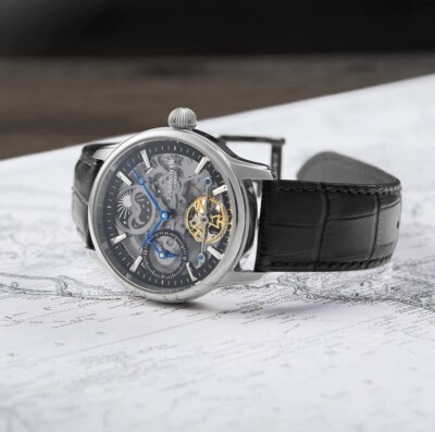 Thomas Earnshaw Longitude Shadow Genuine Leather Strap Mens ES