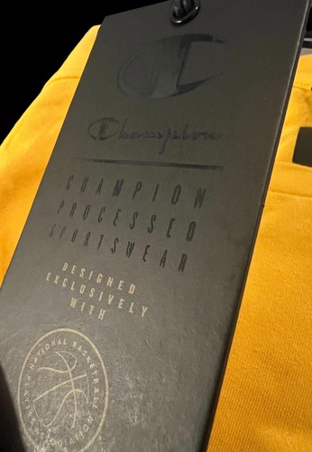 CHAMPION BLACK LABEL NBA Processed Sportswear Elevated Yellow Stretch T-Shirt XL - Picture 7 of 11