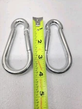 2 Pack Metal Carabiner Clip, 4 inch Heavy Duty Spring Snap Hook