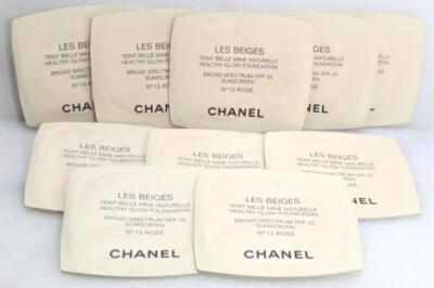 CHANEL LES BEIGES HEALTHY GLOW FOUNDATION SPF 25 # 12 ROSE 0.02 OZ - LOT OF 10