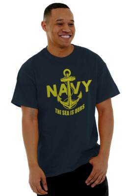Brisco Apparel 'The Sea Is Ours' Navy SEAL Anchor T-Shirt – Unisex Crewneck, 100% Cotton, S-5X