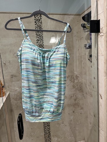Nwt New Lands End Blouson Tankini Swim Top Swimwear Adjustable Straps Womens 12 - Picture 2 of 8