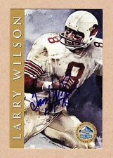 Larry Wilson signed 4x6 inch Pro FB HOF card-St. Louis Cardinals (Dec)