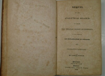 1828 SEQUEL to the ANALYTICAL READER  Phrases & Figurative language PUTNAM