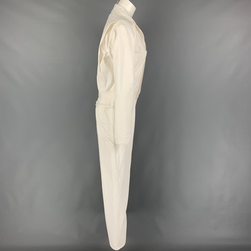 RALPH LAUREN Collection Size 8 Cream Cotton Long Sleeve Military Jumpsuit - Picture 3 of 6