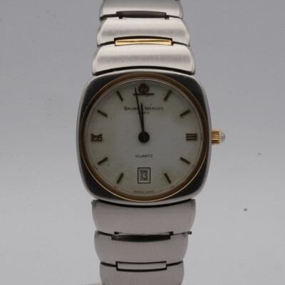BAUME & MERCIER RIVIERA DAMEN UHR QUARTZ VINTAGE RAR 25MM STAHL/GOLD 2 BM064