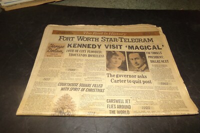 Vintage Fort Worth Star Telegram City History Bonnie & Clyde Kennedy's Visit 82