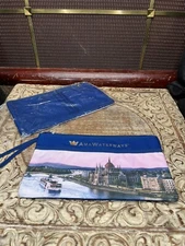 4 Qty. AMA Waterways Clutch Travel Document Bag Zippered Pouch Strap 