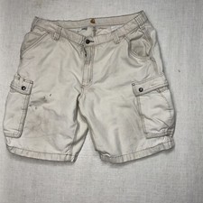 Carhartt Cargo Shorts Adult 38 Beige Canvas 9in Inseam