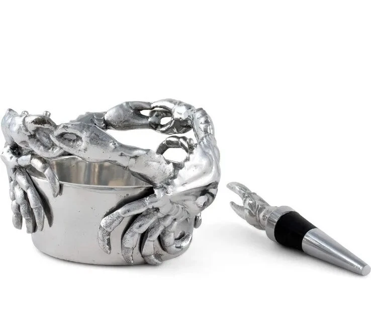 Набор алюминиевых 5-дюймовых винных контейнеров/подставок и пробок для бутылок Arthur Court Designs - Изображение 3 из 4