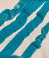 Hand Dyed Aqua Blue Silk Velvet Ribbon  4 Widths to choose from 