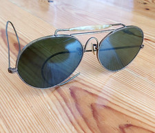 Antique Era WWII ARMY AIR FORCE AVIATOR SUNGLASSES Granite Glass Lenses Pilot