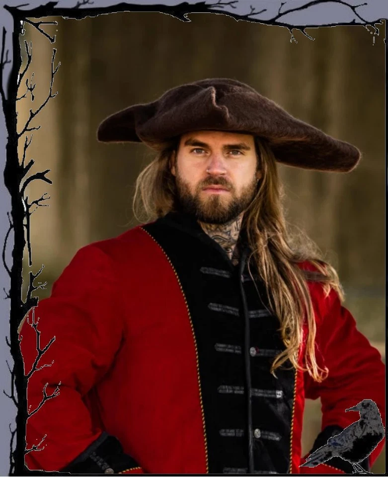 Mittelalter Hut - Dreispitz aus Wolle Leonardo Carbone