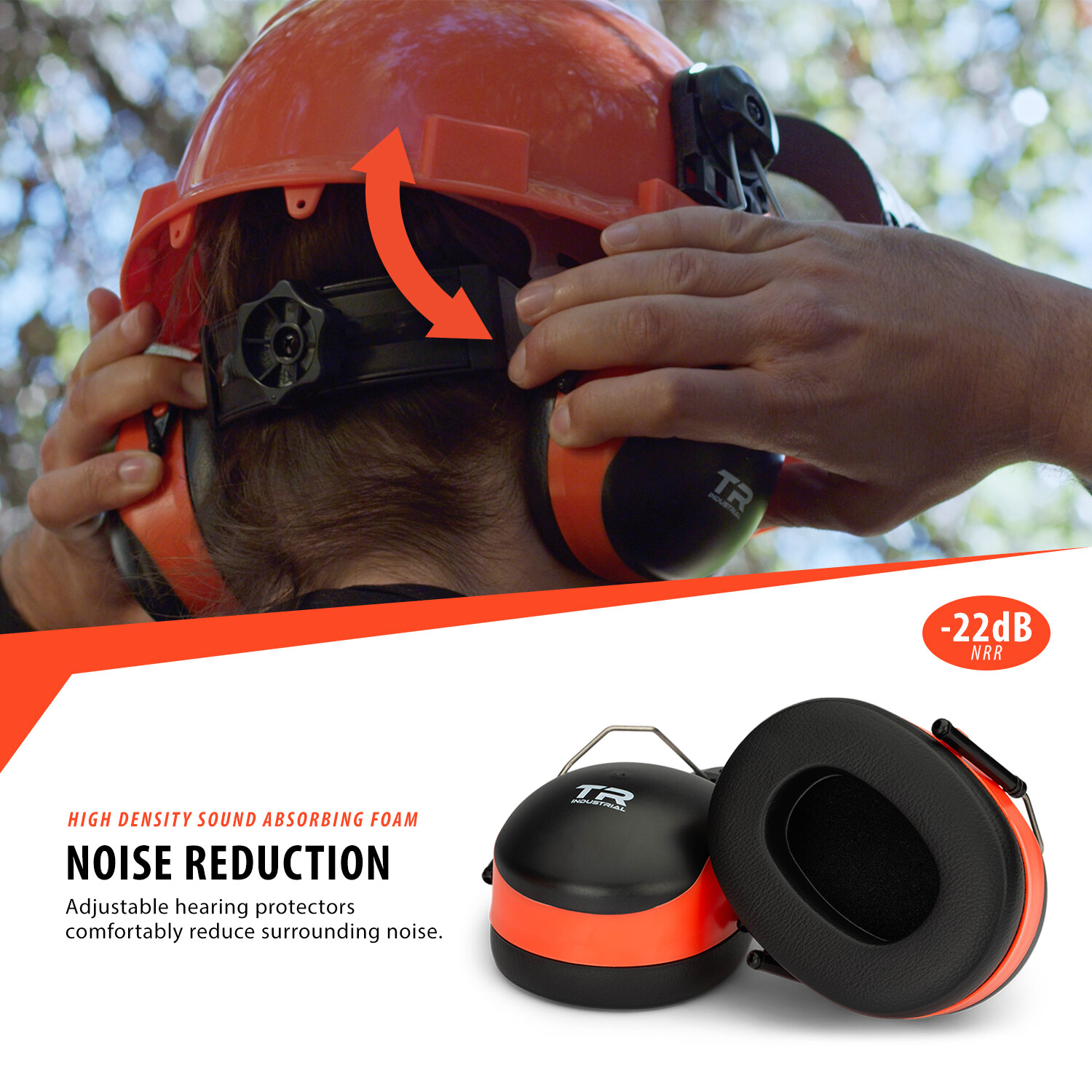 TR Industrial Forestry Safety Helmet and Hearing Protection System, Orange