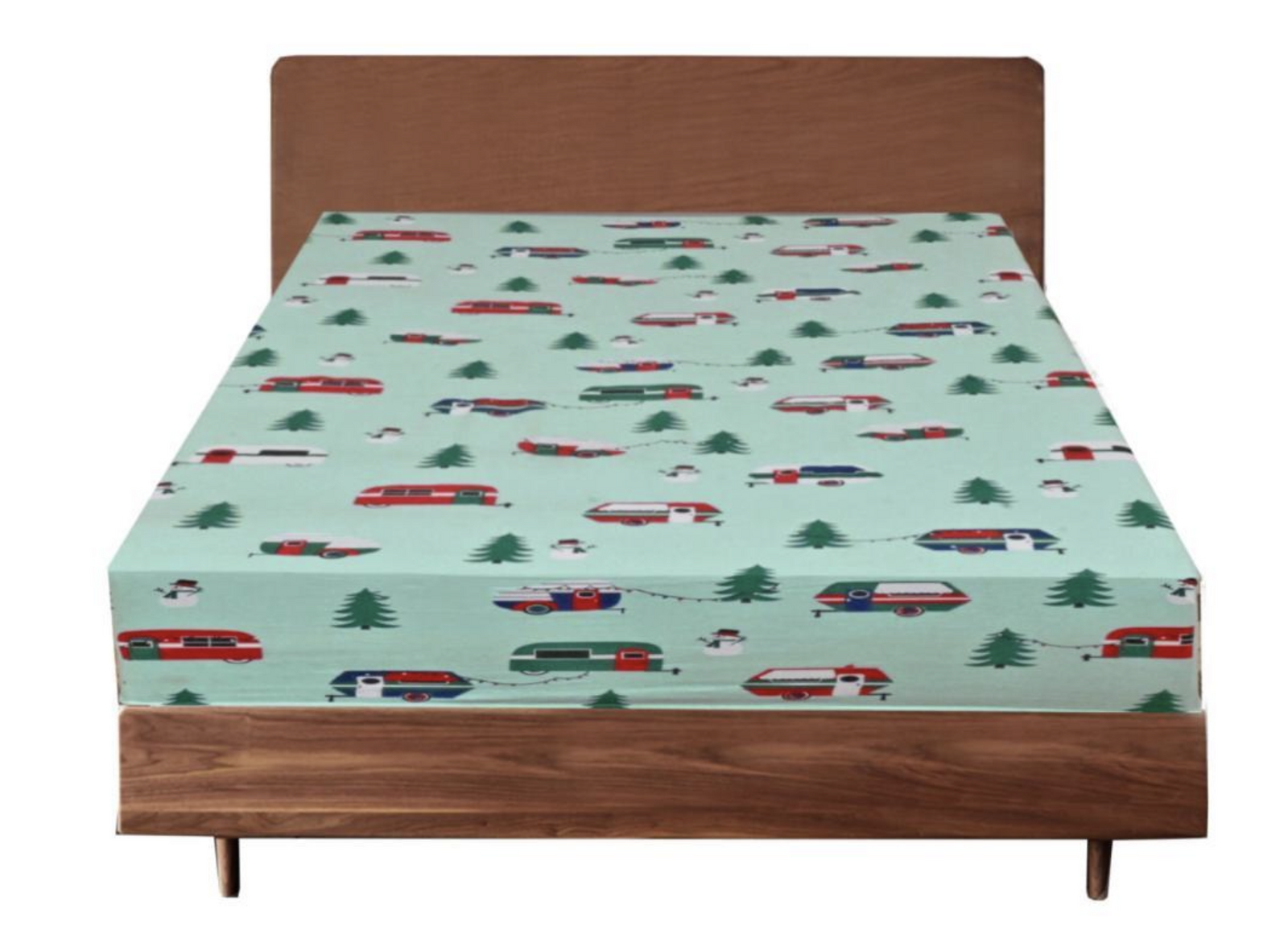 Queen Luxury 100% Cotton Flannelette Fitted Bed Sheet Flannel Trees ...